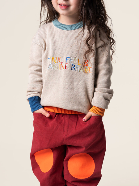 Imagine Brave Embroidered Knit Sweater