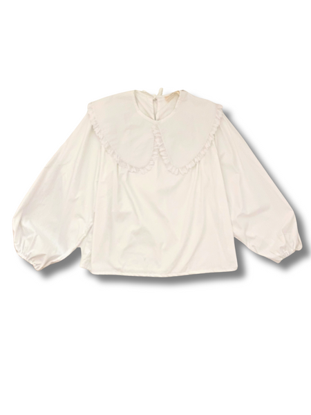Oversized Collar Blouse - White