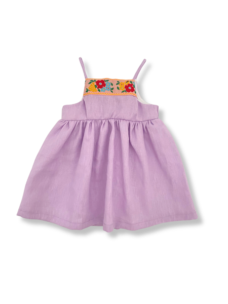 Lilac Linen Strap Dress