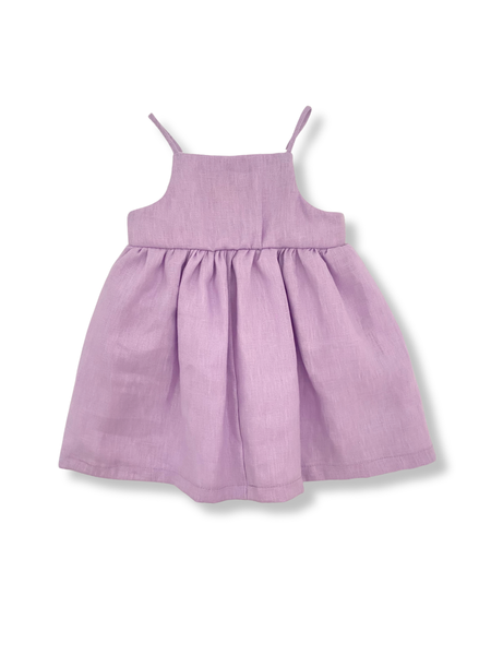 Lilac Linen Strap Dress