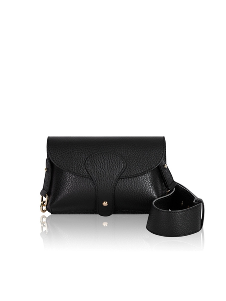 Capri Crossbody Leather Bag - Black