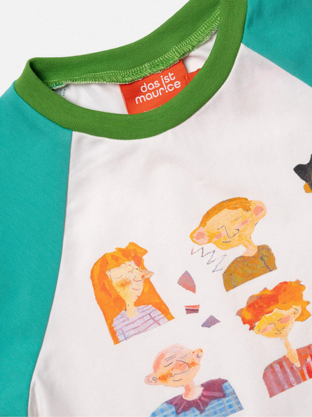 Raglan T-Shirt Aqua & White