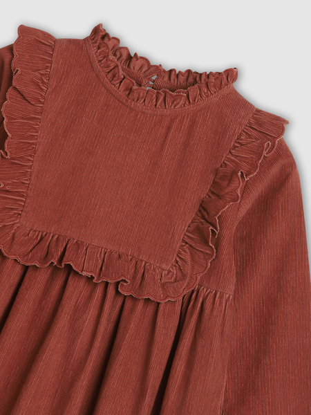 Lucie Corduroy Dress - Chili Oil