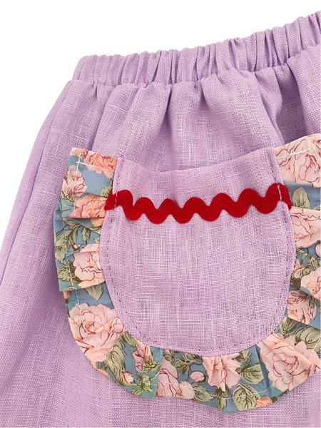 Lilac Linen Pocket Skirt