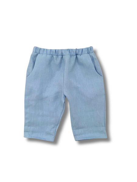 Sky Blue Linen Baby Slacks