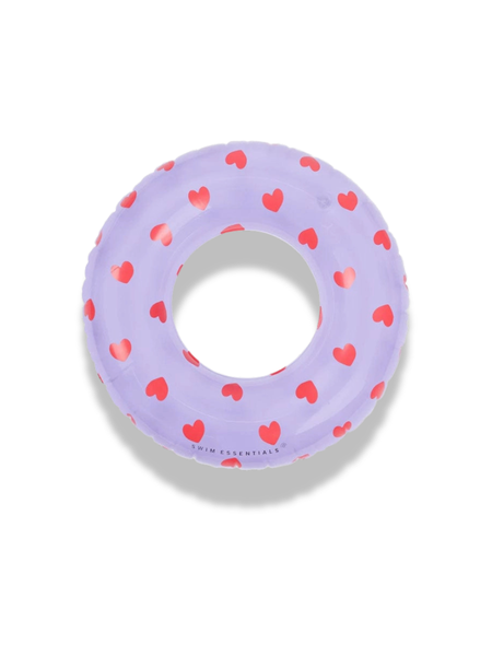 Swim Essentials Inflatable 90cm Swim Ring - Sweet Hearts Transparent