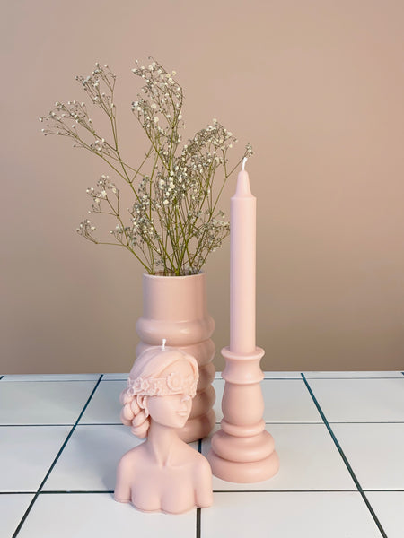 Elegant Pillar Candle Pink 30cm